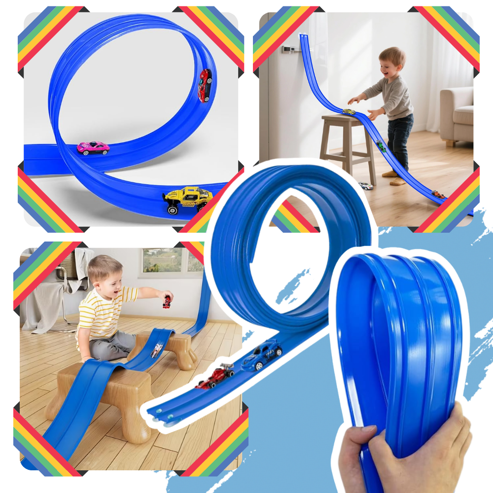 Pista de coches flexible de 2 carriles - Ozerty