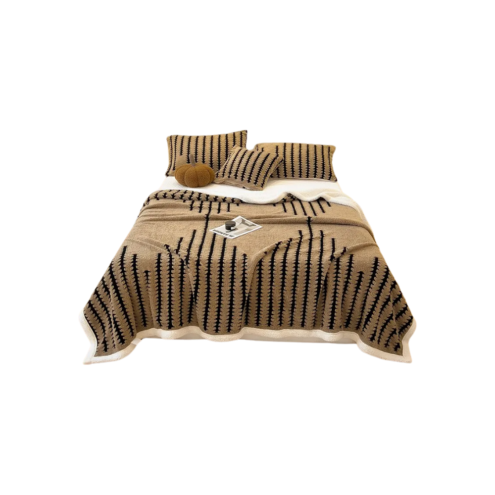 Manta de invierno Jacquard mullida -Café - Ozerty