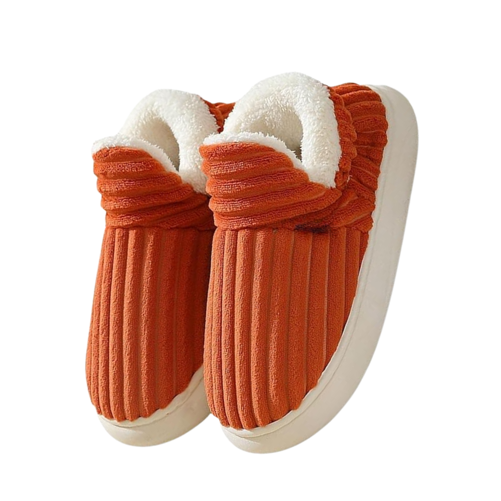 Zapatillas de felpa mullidas -Naranja - Ozerty