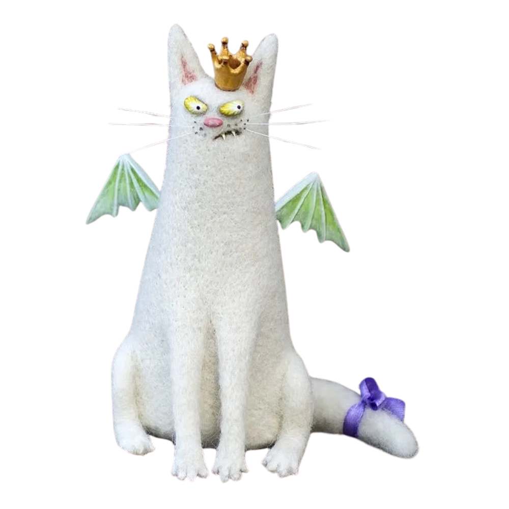 Gato decorativo divertido y despeinado -Gato con alas  - Ozerty