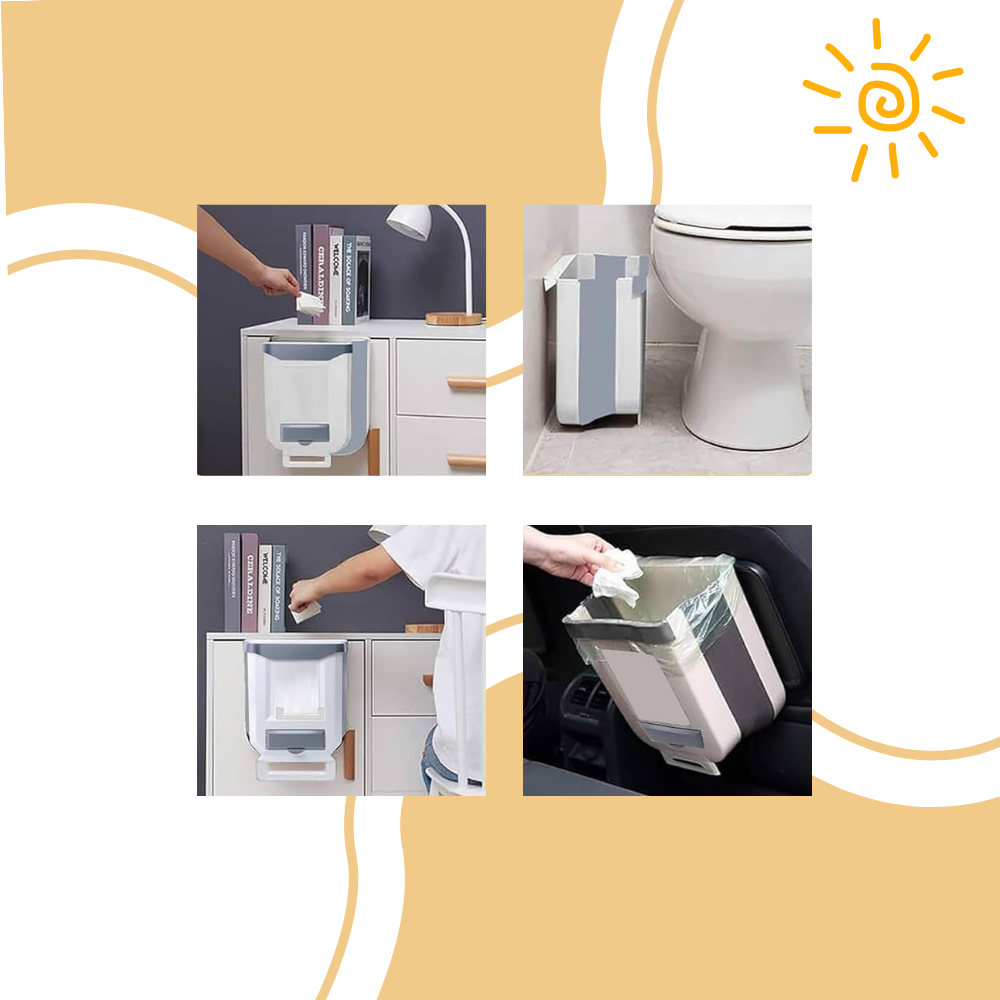 Cubo de basura plegable de gran capacidad - Ozerty