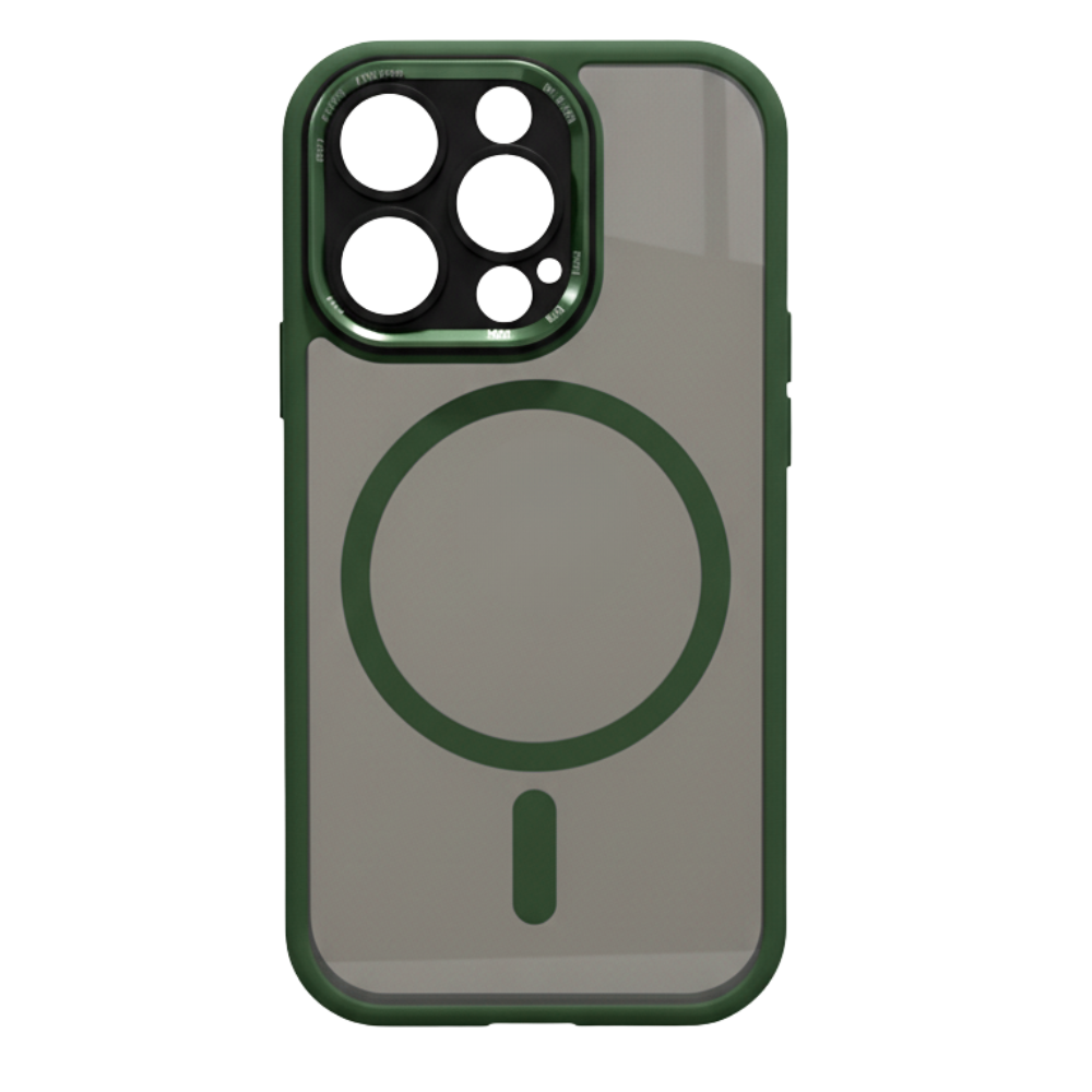Funda magnética a prueba de golpes para iPhone -Verde oscuro - Ozerty