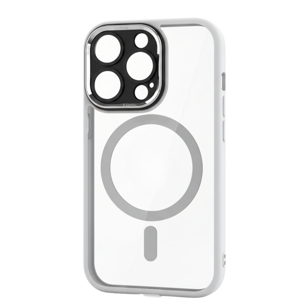 Funda magnética a prueba de golpes para iPhone -Blanco titanio - Ozerty