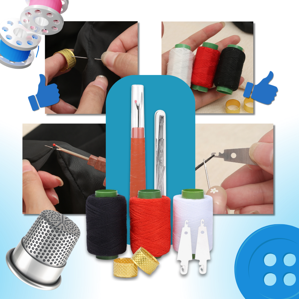 Kit de agujas de bordar de ojo grande - Ozerty