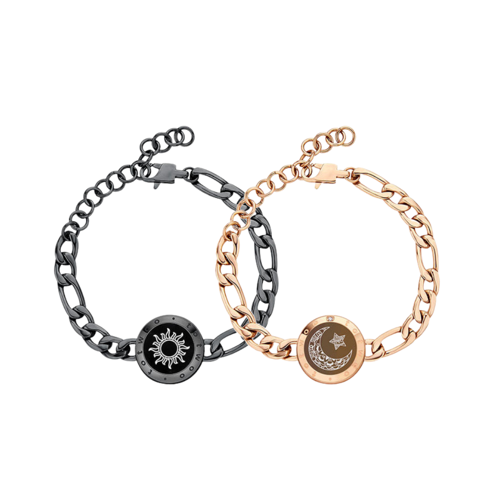 Pulseras de contacto para parejas a distancia

 -Cadena Figaro/Gris Oro - Ozerty