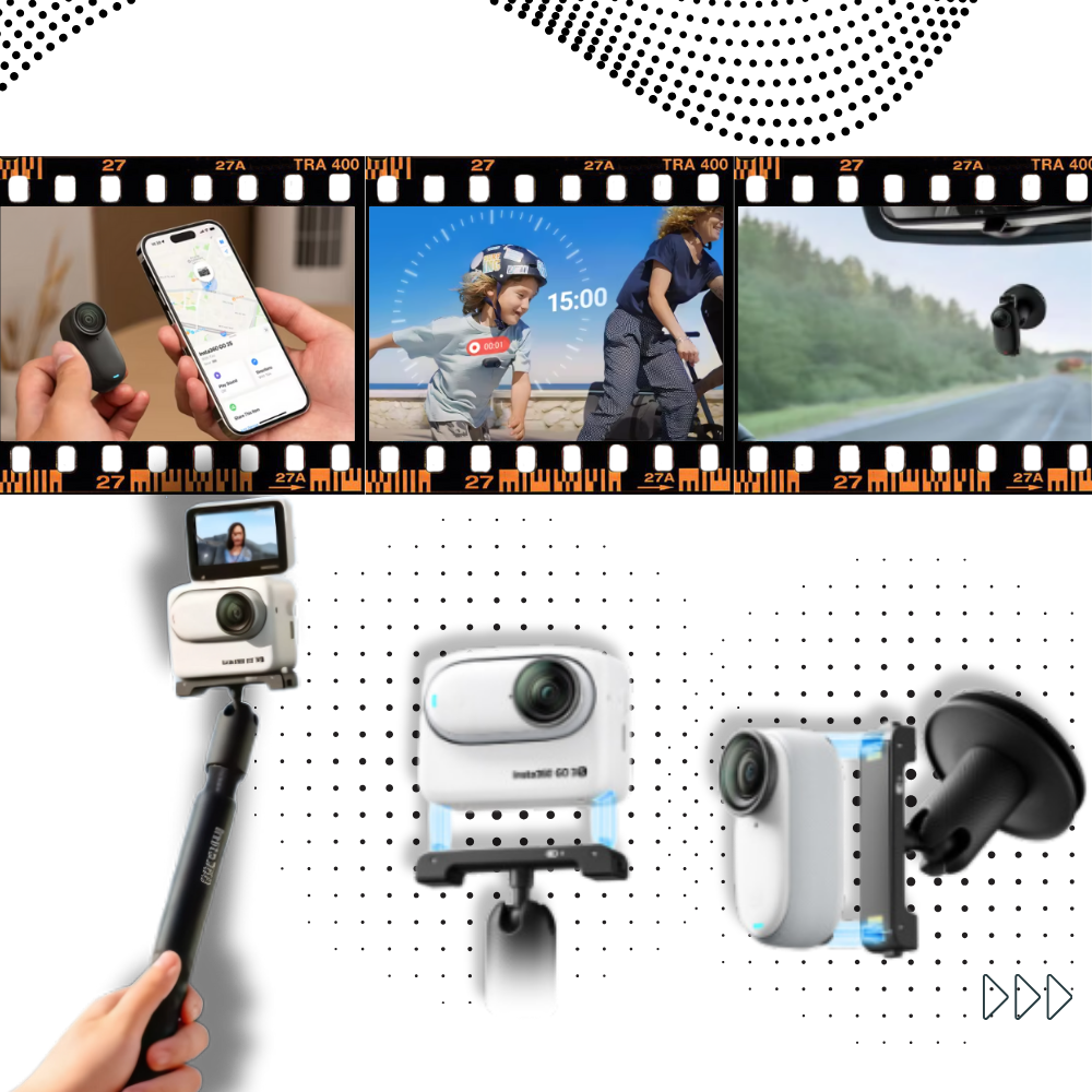 Cámara manos libres Insta 360 de montaje magnético - Ozerty