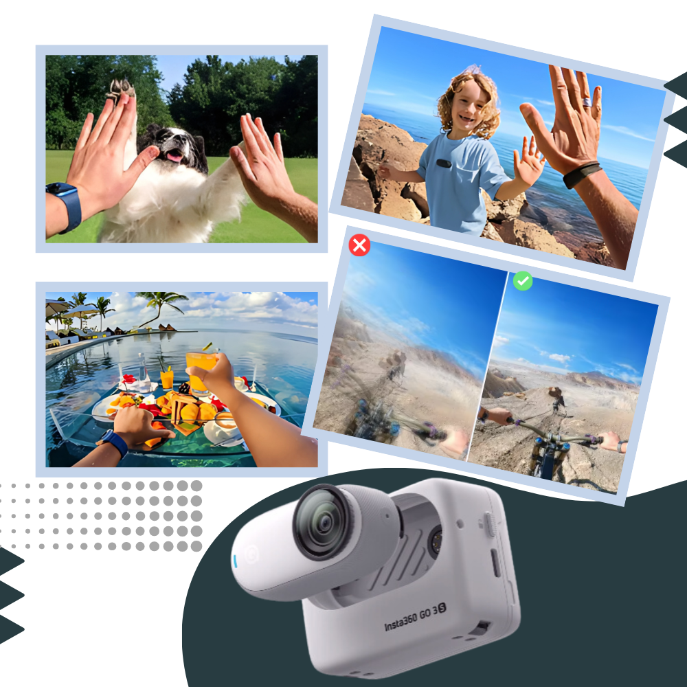Cámara manos libres Insta 360 de montaje magnético - Ozerty