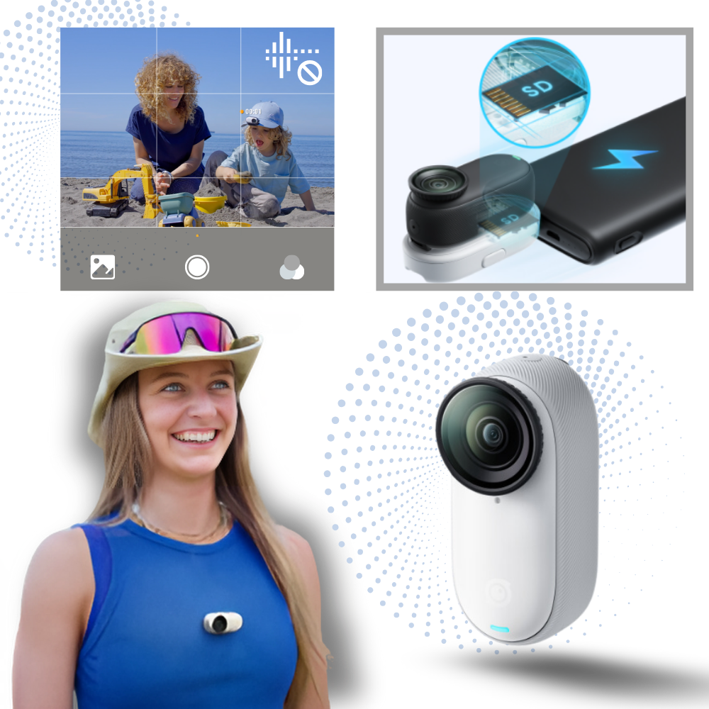 Cámara manos libres Insta 360 de montaje magnético - Ozerty