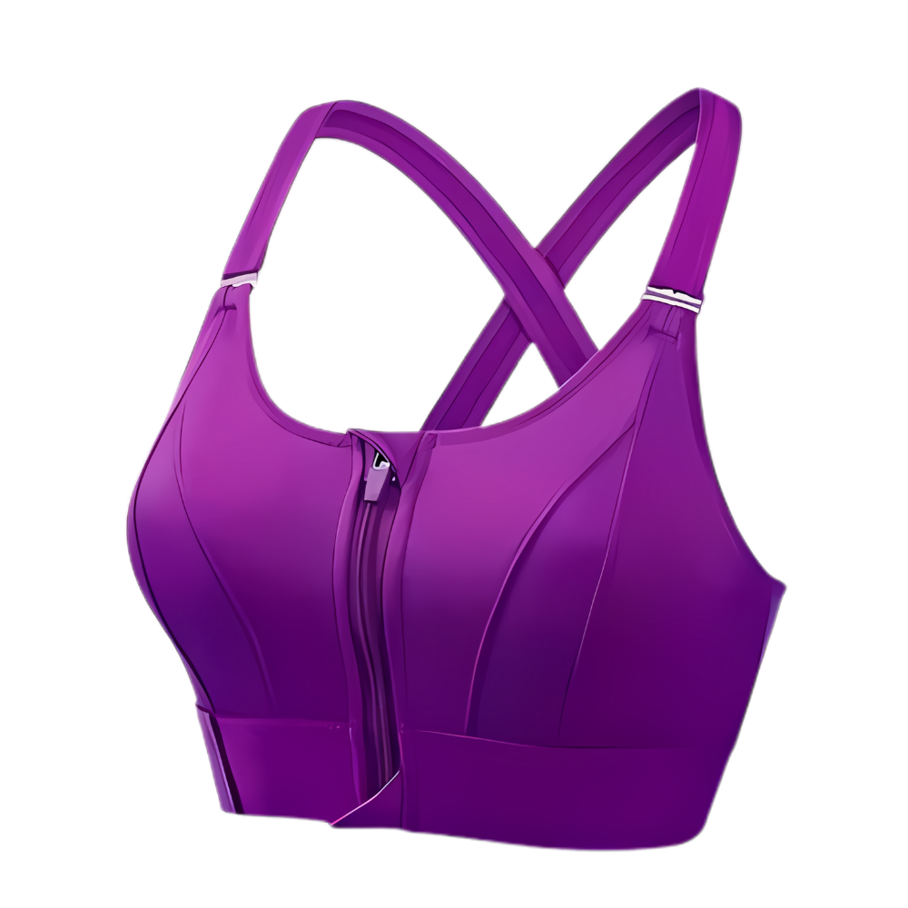 Sujetador deportivo con espalda cruzada y máxima sujeción -Morado/SMorado/MMorado/LMorado/XLMorado/2XLMorado/3XLMorado/4XLMorado/5XL - Ozerty