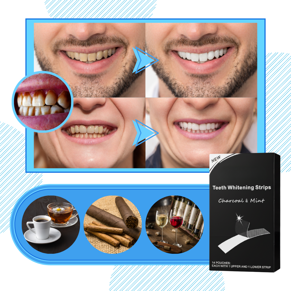 Tiras dentales de menta y carbón - Ozerty