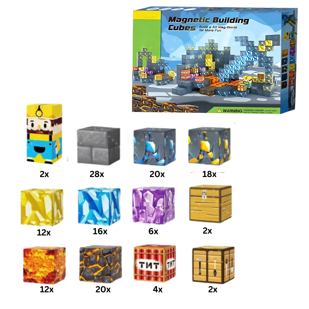 Bloques magnéticos educativos de Minecraft -144 piezas - Ozerty