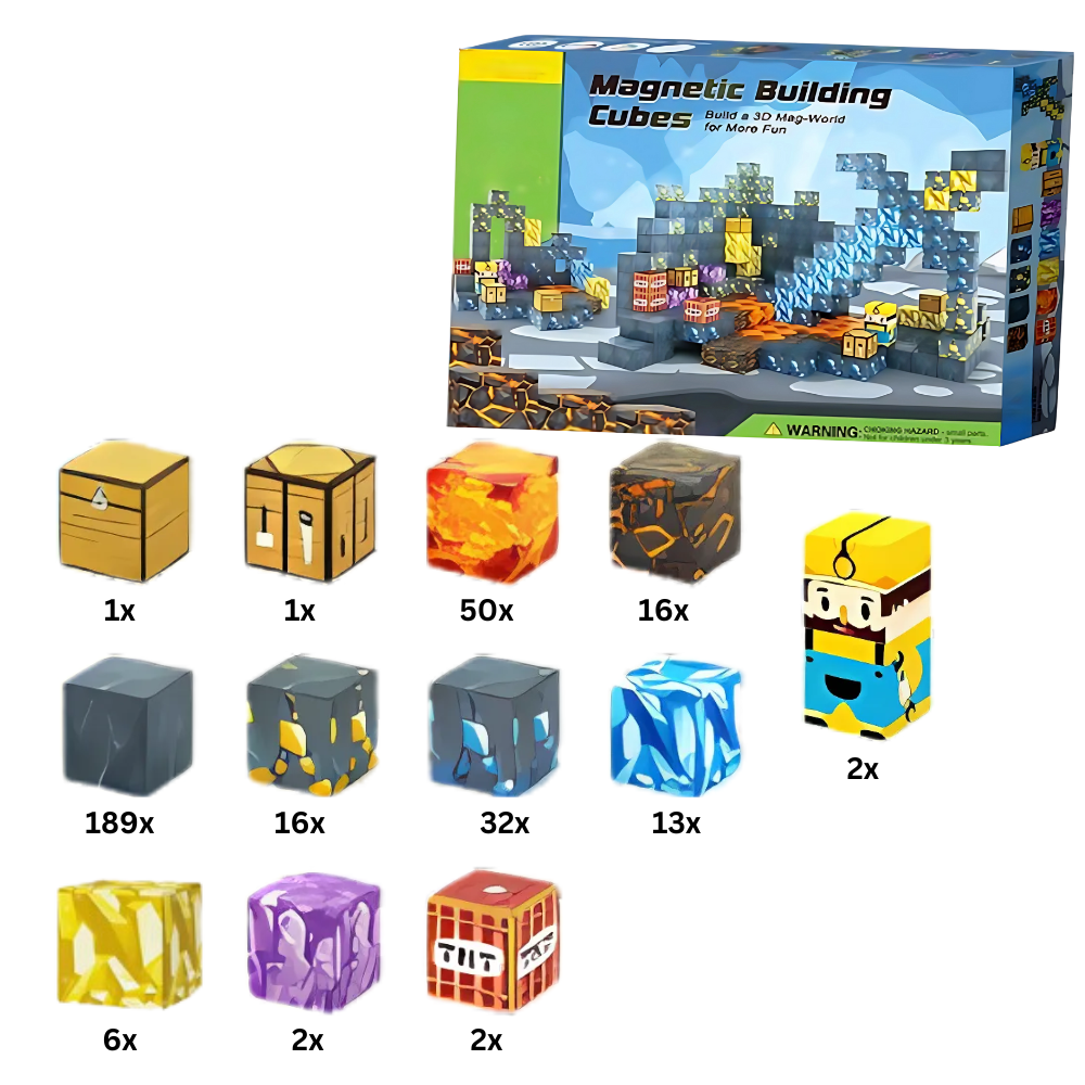 Bloques magnéticos educativos de Minecraft -330 piezas - Ozerty