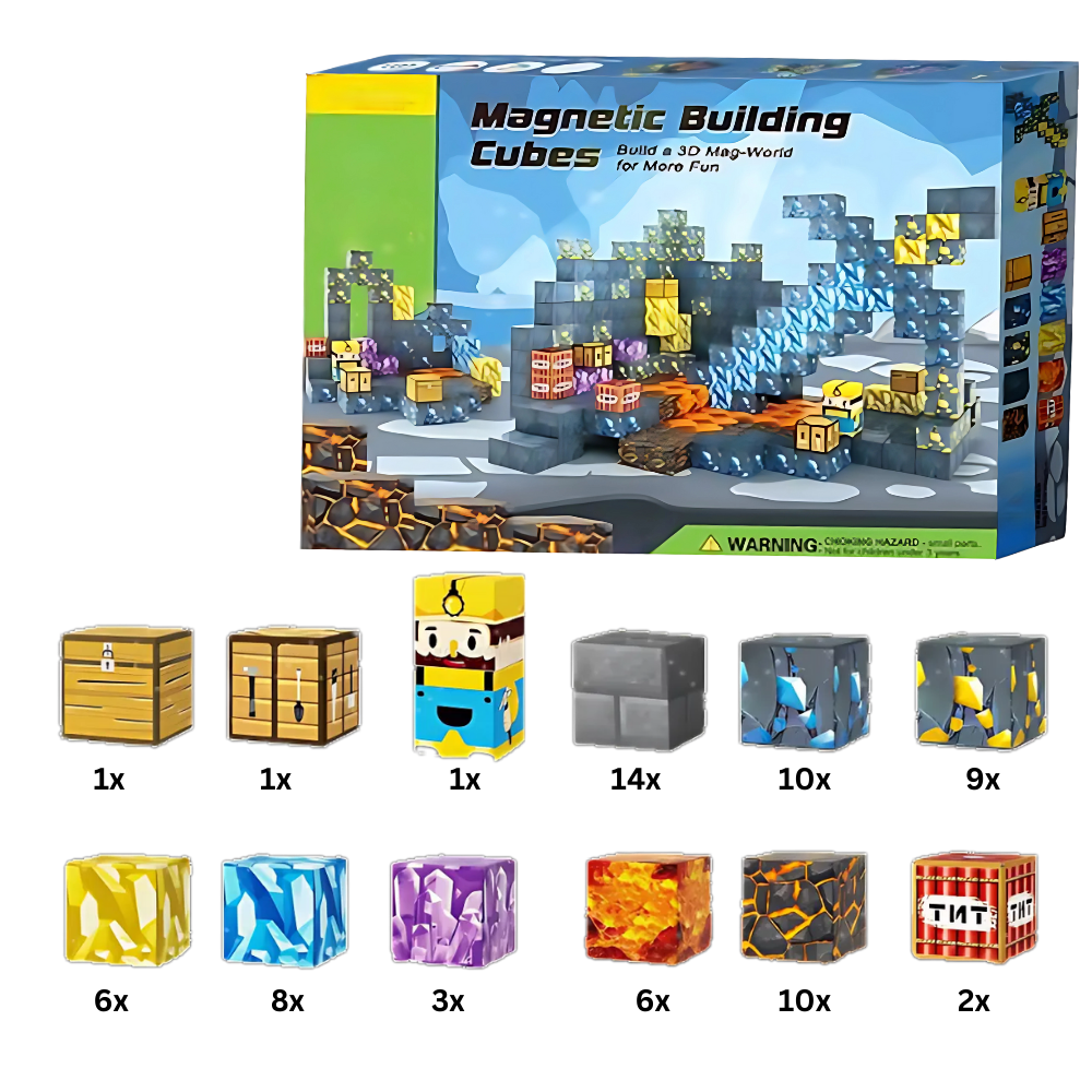 Bloques magnéticos educativos de Minecraft -72 piezas - Ozerty
