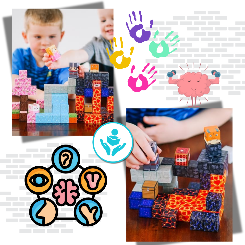 Bloques magnéticos educativos de Minecraft - Ozerty