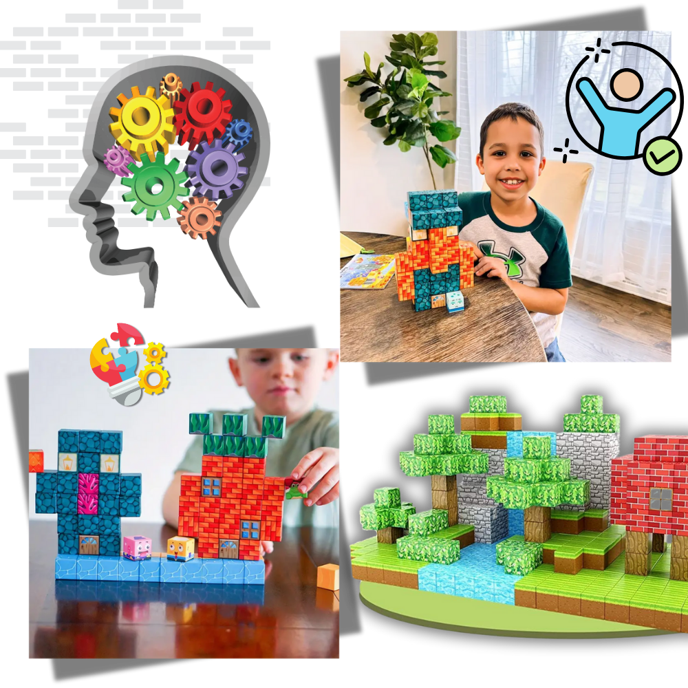 Bloques magnéticos educativos de Minecraft - Ozerty