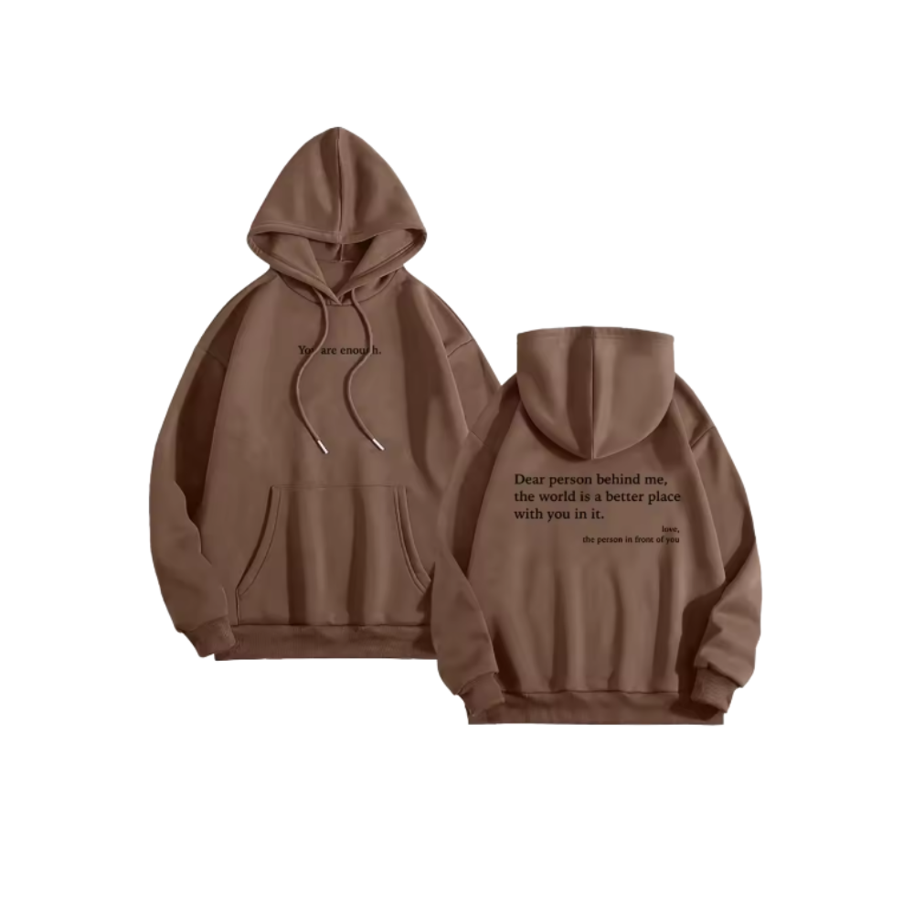 Sudadera holgada con capucha para mujeres  -Café - Ozerty