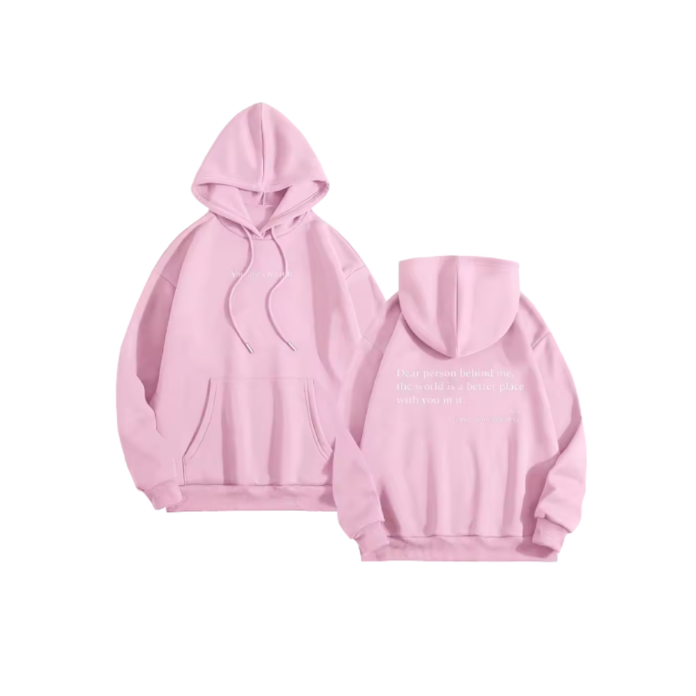 Sudadera holgada con capucha para mujeres  -Rosa - Ozerty
