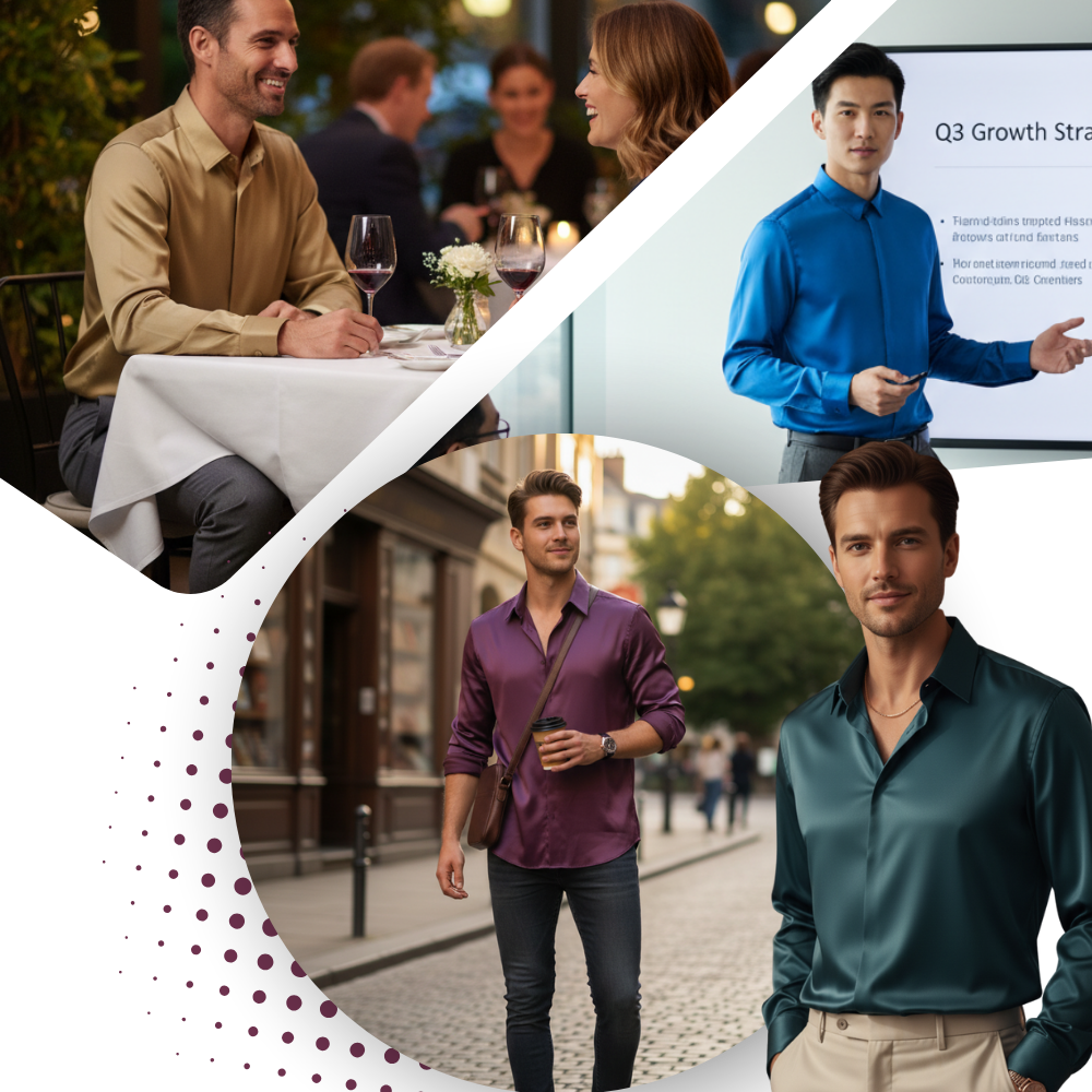 Polo de seda para hombre sin arrugas - Ozerty