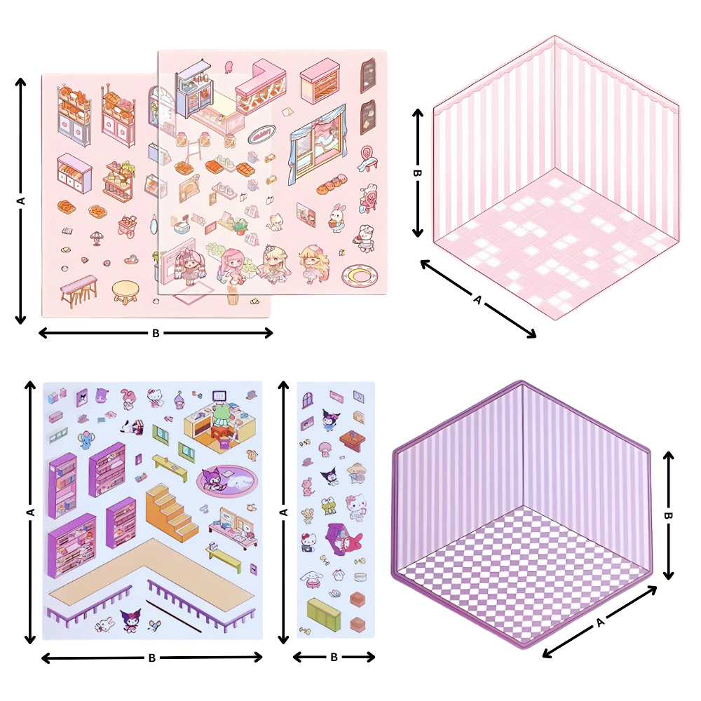 Pegatinas pastel de escenas 3D - Ozerty