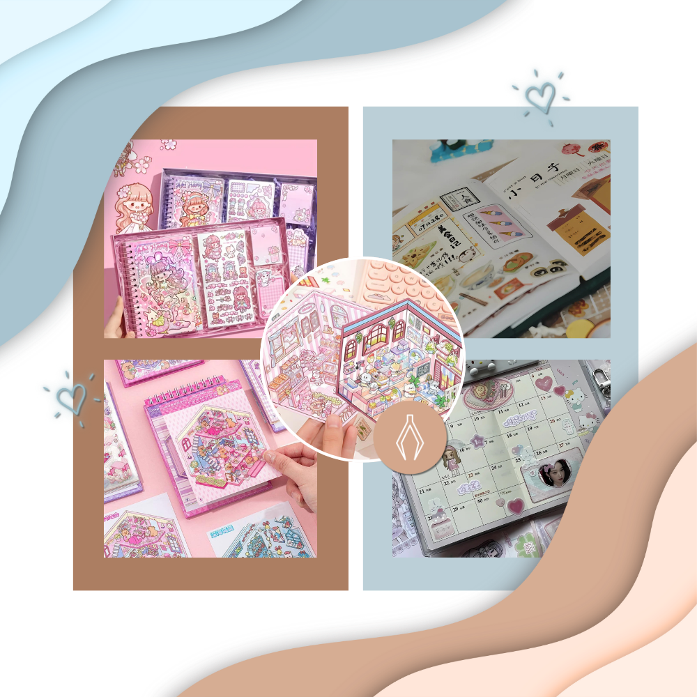 Pegatinas pastel de escenas 3D - Ozerty