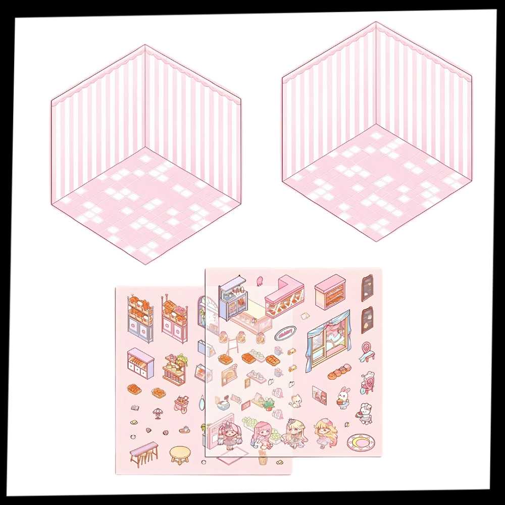 Pegatinas pastel de escenas 3D - Ozerty