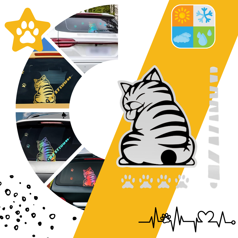 Pegatina de gato peculiar - Ozerty