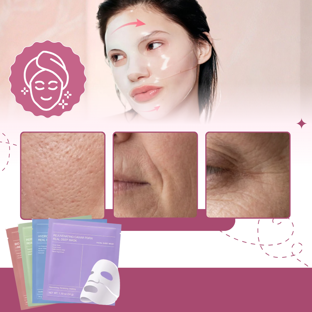 Mascarilla facial de colágeno rejuvenecedora e hidratante - Ozerty