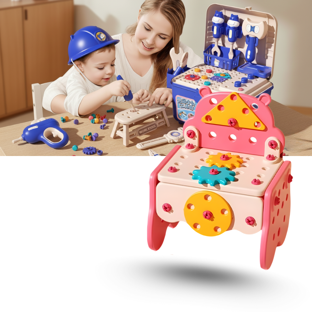 Caja de herramientas para niños con rompecabezas de tornillos - Ozerty