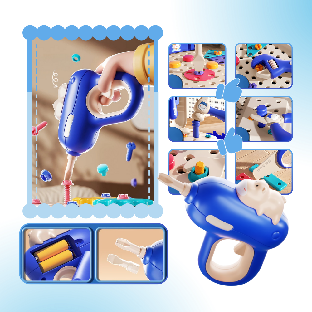 Caja de herramientas para niños con rompecabezas de tornillos - Ozerty