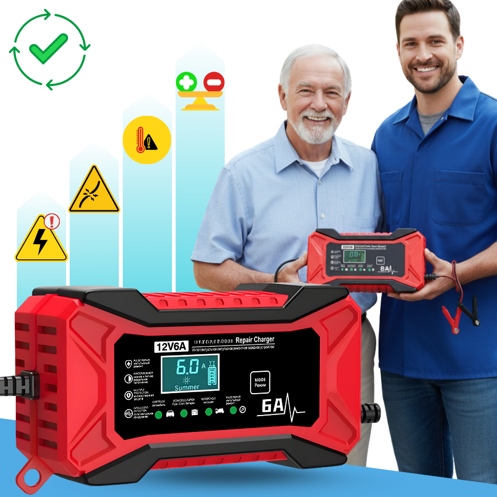 Cargador inteligente de baterías de 12 V - Ozerty