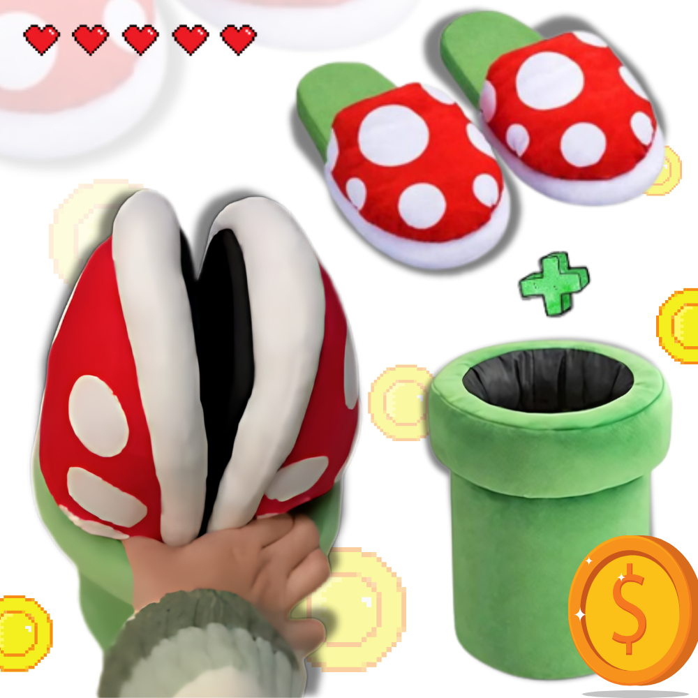 Zapatillas con forma de planta carnívora de Mario Bros

 - Ozerty