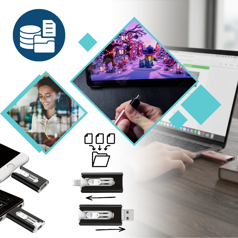 Memoria USB 3 en 1 de transferencia rápida - Ozerty