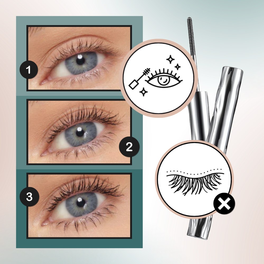 Máscara de pestañas alargadora con cepillo de acero - Ozerty