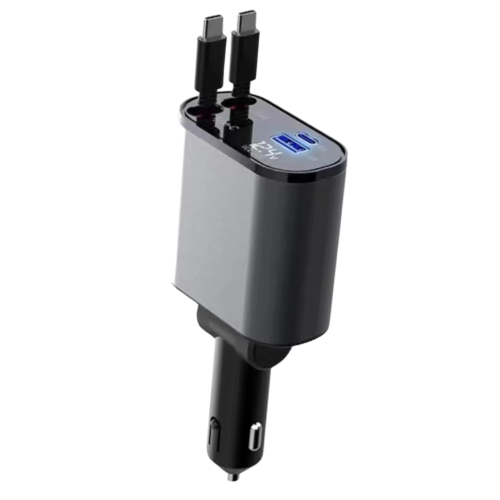 Estación de carga telescópica para coche -Doble Tipo C - Ozerty