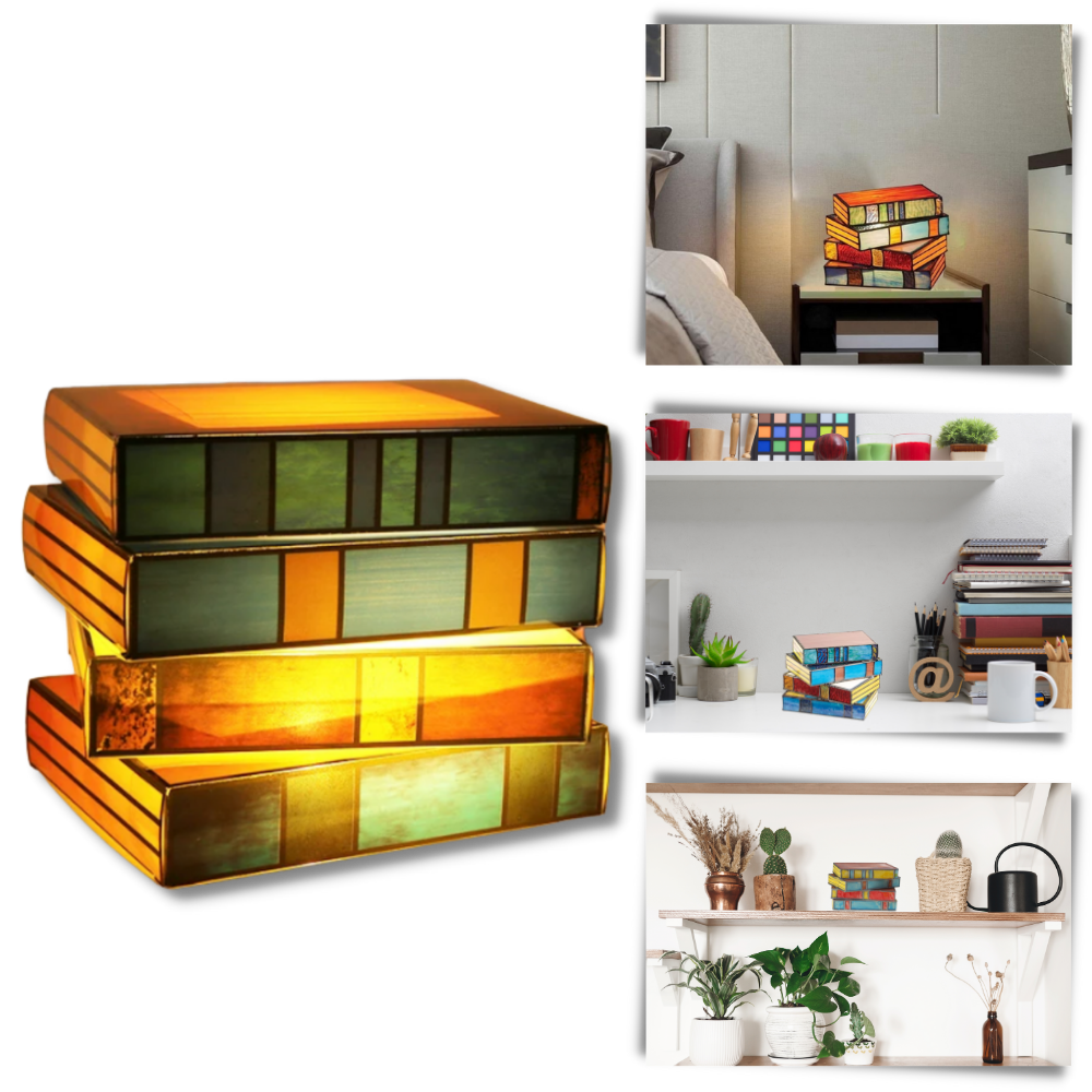 Lámpara atemporal con forma de libros apilados

 - Ozerty