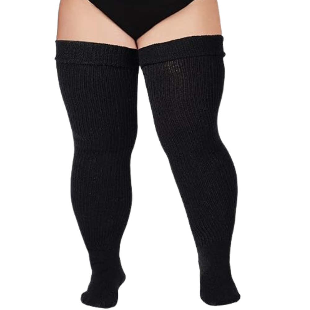 Medias musleras gruesas para mujer -Negro - Ozerty