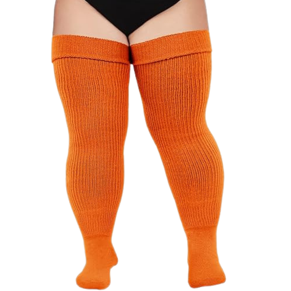 Medias musleras gruesas para mujer -Naranja - Ozerty