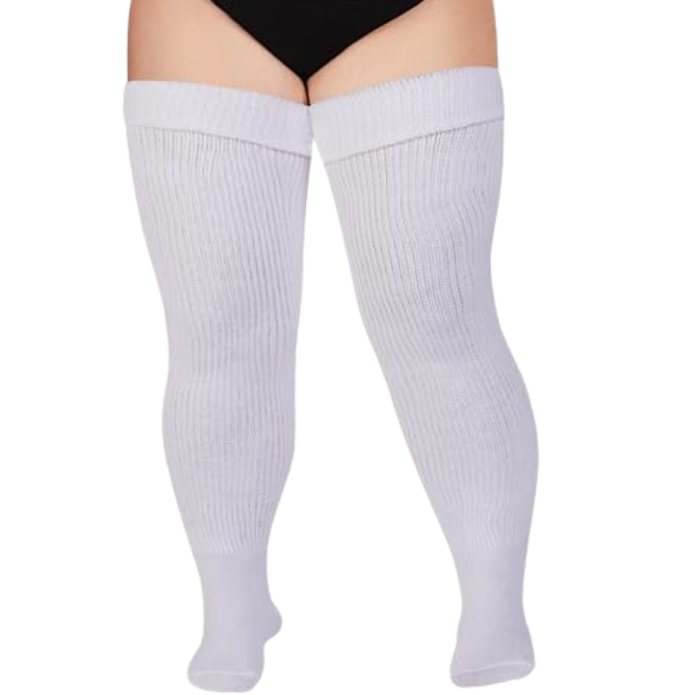 Medias musleras gruesas para mujer -Blanco - Ozerty