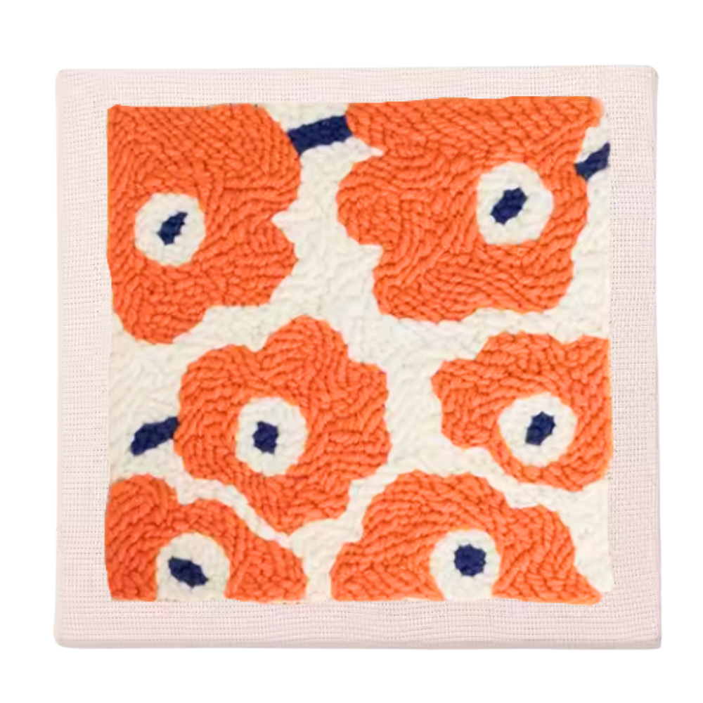 Kit de crochet con agujas e hilos -Kit flores naranja - Ozerty