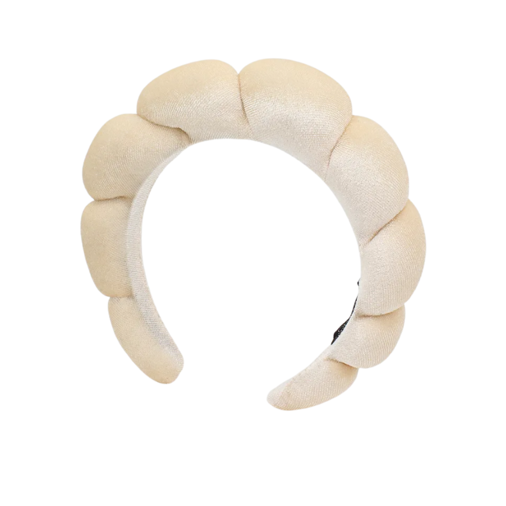 Diadema de terciopelo para el cuidado de la piel -Champán - Ozerty