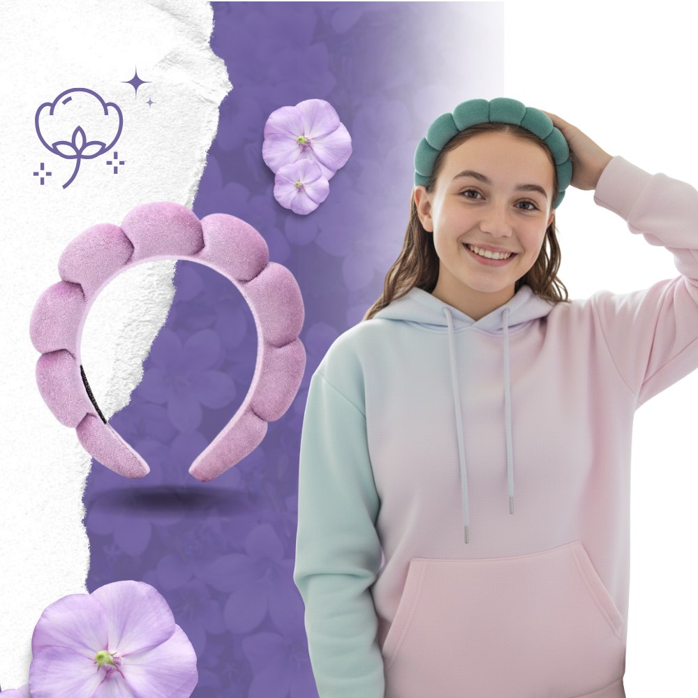 Diadema de terciopelo para el cuidado de la piel - Ozerty