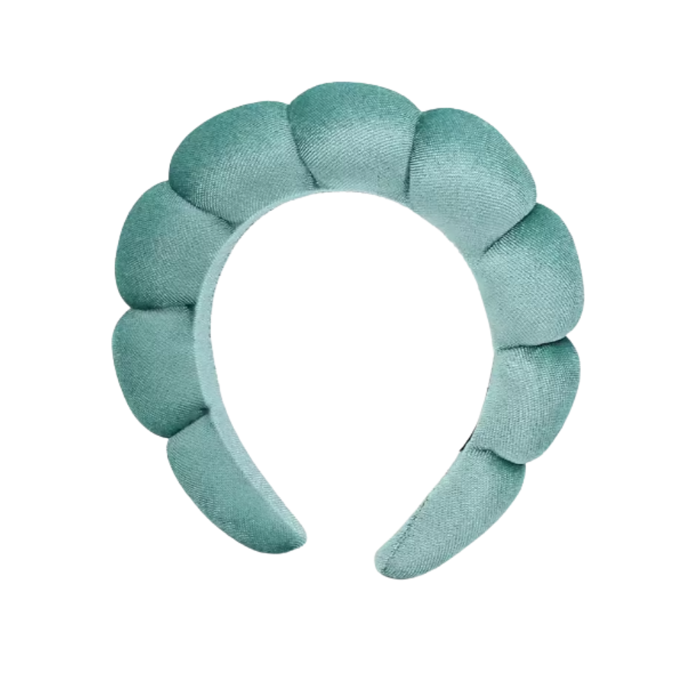 Diadema de terciopelo para el cuidado de la piel -Turquesa - Ozerty