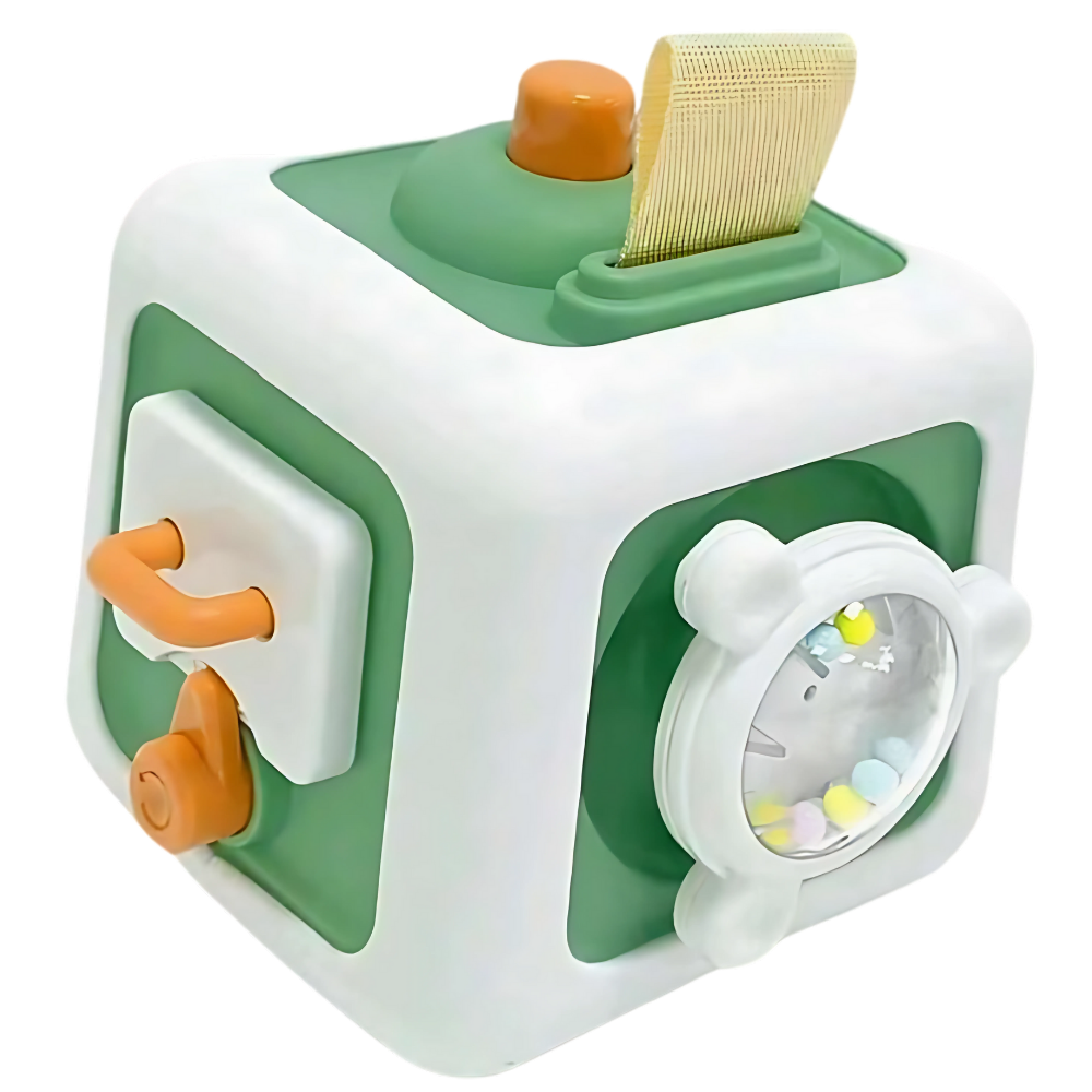 Cubo de juguete sensorial 6 en 1 -Verde - Ozerty