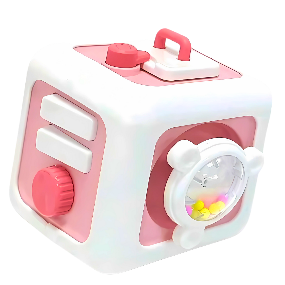 Cubo de juguete sensorial 6 en 1 -Rosa - Ozerty