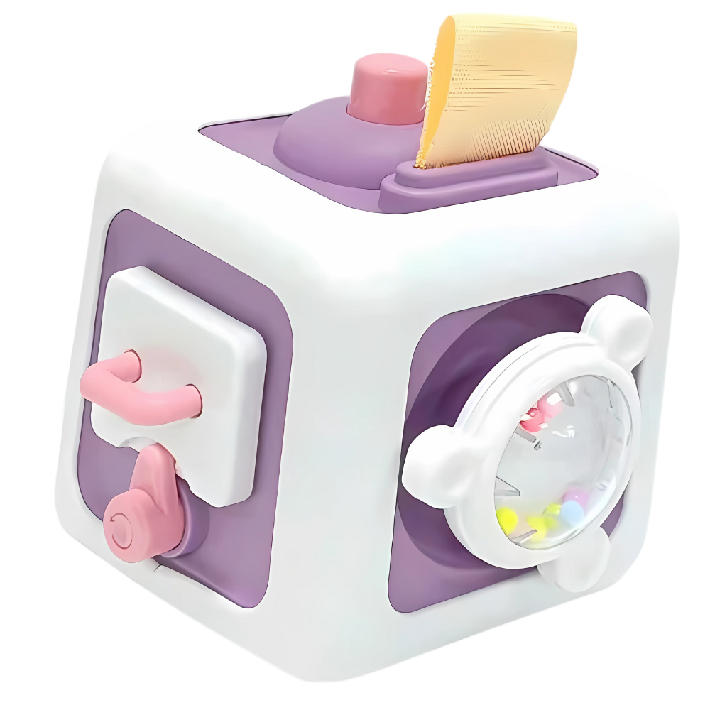 Cubo de juguete sensorial 6 en 1 -Morado - Ozerty