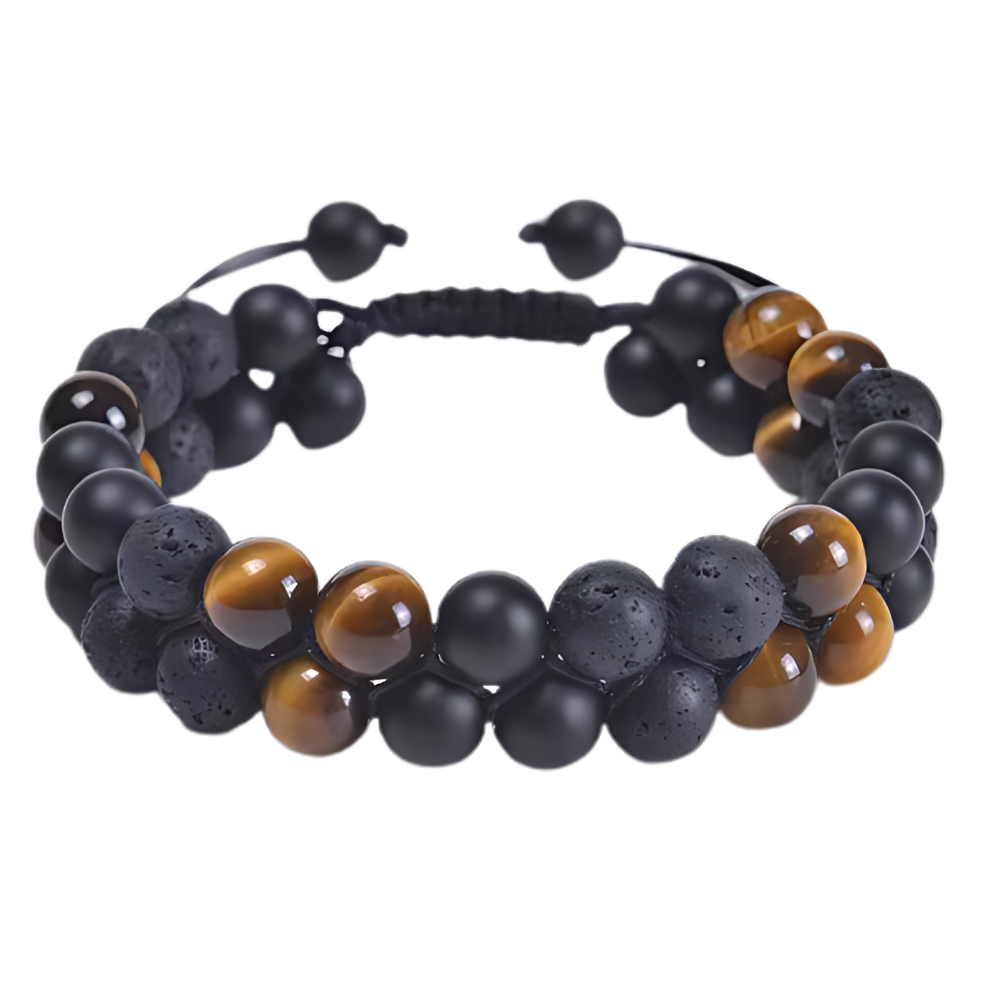 Pulsera de protección resistente al agua -Roca volcánica marrón - Ozerty