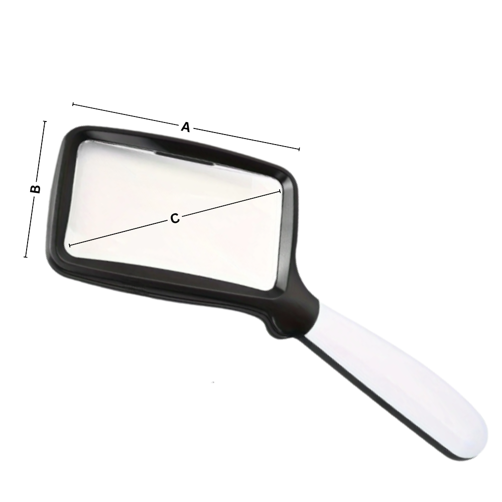 Lupa rectangular grande y luminosa para lectura - Ozerty