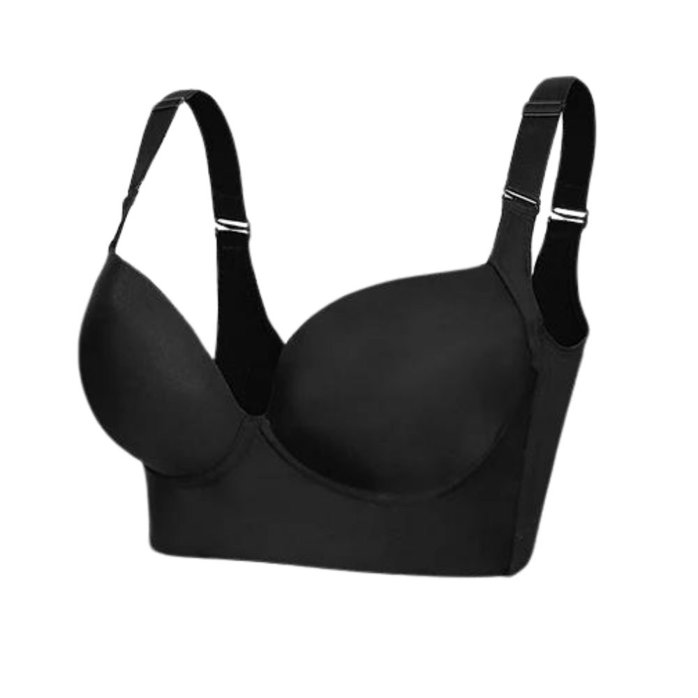 Sujetador moldeador con soporte lateral y tirantes anchos

 -Negro - Ozerty