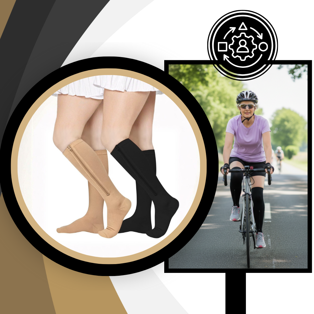Calcetines de compresión hasta la rodilla con cremallera - Ozerty