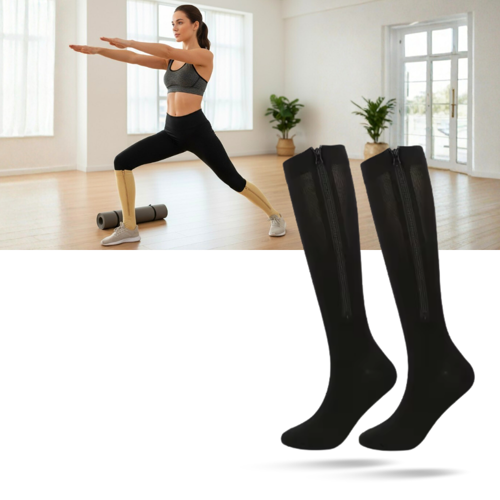 Calcetines de compresión hasta la rodilla con cremallera - Ozerty